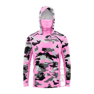 Maillot de pêche à manches longues en polyester 100% à séchage rapide avec impression par sublimation personnalisée de haute qualité, serviette de visage, vêtements de pêche, taille plus - Product Image 2