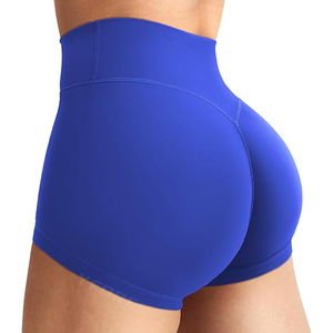 Shorts de Cintura Alta con Efecto Levanta Glúteos y Control de Abdomen, para Yoga, Fitness y Gimnasio, Mezcla Suave de Spandex y Poliéster - Product Image 1