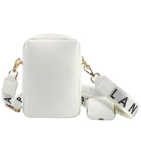 Petit sac à bandoulière en cuir PU pour femme avec fermeture à glissière et doublure en polyester