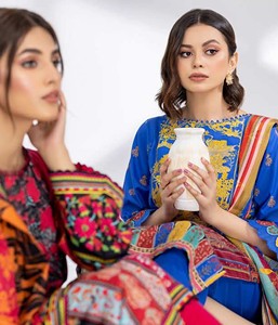 Diseñador indio paquistaní colección de verano de manga completa bordado Salwar Kameez traje cuello bordado impreso Casual fiesta - Product Image 3