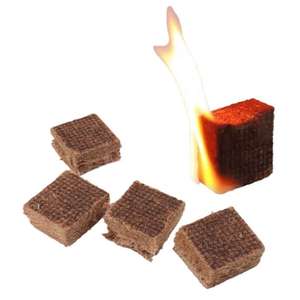 Cubes d'allumage en fibre de <span class=keywords><strong>bois</strong></span> naturelle, carrés, cire de paraffine, charbon brun, accessoires de cuisine extérieure, barbecue, équipement de survie pour cheminée - Product Image 6