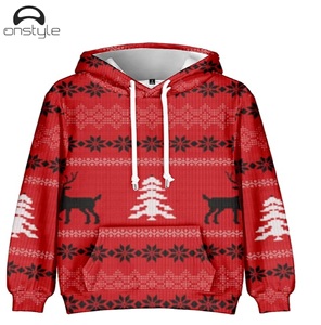 Sudadera con Capucha Unisex de Felpa Ecológica con Lavado Ácido que Brilla en la Oscuridad, Atuendo Festivo Cálido para Fiestas Navideñas - Product Image 3