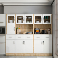 Moderne op maat gemaakte DIY keukenkast Furnizone model 2119 van eiken MDF hout, demontabel spaanplaat, op maat gemaakte kleur