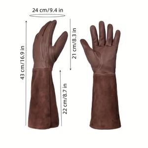 Guantes de Trabajo de Cuero de Seguridad Industrial al por Mayor del Fabricante, Correa de Muñeca Ajustable para Protección Laboral en Construcción al Aire Libre - Product Image 2