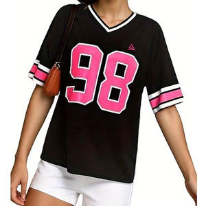 Maillot de football américain surdimensionné de haute qualité, design personnalisé, manches courtes, 100% polyester, services OEM, dernier style - Product Image 4