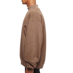 Sweat-shirts et hoodies décontractés pour hommes 100 % coton 2026, style universitaire, coupe oversize, col rond, délavés à l'acide, en promotion - Product Image 3
