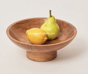 Approvisionnement d'usine Bols en bois décoratifs Cuisine personnalisée Salade de fruits de table Pouding Bonbons Plat Vintage Home Hotel Prix bas - Product Image 2