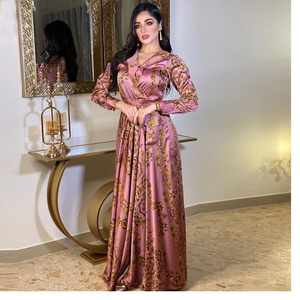 ชุดแมกซี่สไตล์อาหรับผ้าชีฟองและผ้าซาตินพริ้วไหวมีจำหน่ายแล้วตอนนี้ - Product Image 1