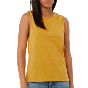Women's Blue Scoop <b>Neck</b> Sleeveless Knitted Tank Top Casual Solid Color Breathable Spandex Cotton Fixed <b>Pad</b> - Product Image 1