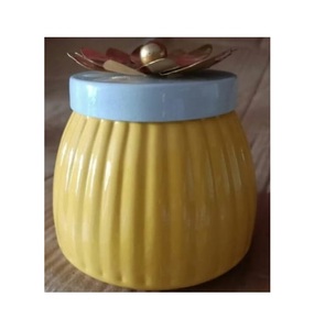 Set of 3 Enamel Metal Iron <b>Sugar</b> <b>Coffee</b> and <b>Tea</b> Storage Jars With Wood Lid Hand Made <b>Canister</b> for Home Hotel Restaurant - Product Image 6
