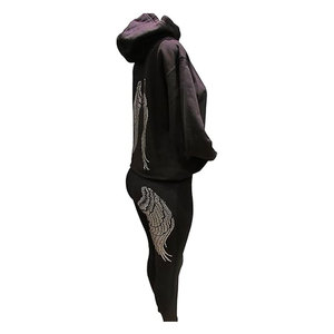 Sweat à capuche surdimensionné avec strass pour femmes, pull avec logo personnalisé scintillant, prix d'usine, services Oem, 2025 - Product Image 6