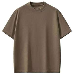 T-shirts en maille unie formels pour hommes et femmes, coupe classique, manches courtes, col roulé, anti-boulochage, respirants - Product Image 2