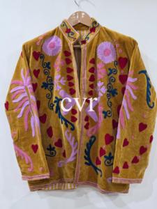 Abrigo de Lujo para Mujer, Bordado, Estilo Uzbeko, Ecológico, Hecho a Mano, de Terciopelo Suzani, Estilo Bohemio para Fiestas de Invierno - Product Image 2