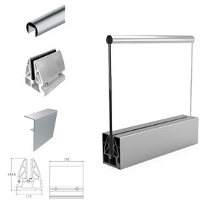 American Commercial Building Glass <strong>Railing</strong> Project LED Light Balcony <strong>Railing</strong> Factory Price Aluminum U Channel Fence <strong>Deck</strong> <strong>Railing</strong> - Product Image 5