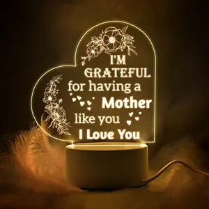 ママのための母/誕生日の日ギフト3DLEDライトベースランプとシートアクリルナイトライト