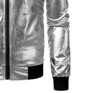 Blouson aviateur à capuche en laine/polyester coupe ajustée sur mesure pour hommes fermeture à glissière taille élastique logo avant couleurs personnalisées - Product Image 6