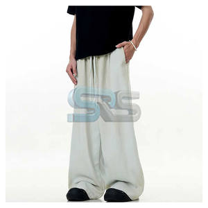 Gran oferta, pantalones lavados oscuros para hombre, pantalones de chándal acampanados de gran tamaño con logotipo, cintura elástica, estilo de calle para la temporada de invierno - Product Image 1