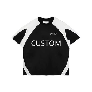 Manufacturer Custom Logo <b>Men's</b> Knitted Jersey T-Shirt Regular Fit <b>Turtleneck</b> Short Sleeve Letter Pattern Breathable Anti-Wrinkle - Product Image 2