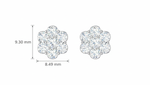 Pendientes de Botón con Cuatroteenis de Diamantes Naturales y Oro de 14K para Mujer - Product Image 2