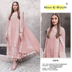 Costume pakistanais de bonne qualité Georgette broderie lourde travail complet avec Duppta pour mariage et fête porter au meilleur prix - Product Image 5