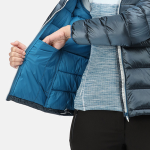 Veste rembourrée isolée bleue pour femme Manteaux d'hiver avec capuche et design matelassé Plus Size Winter Wear - Product Image 6