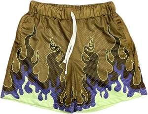 กางเกงขาสั้นผู้ชายลายอนิเมะพิมพ์ 3 มิติ สไตล์ฮิปฮอป สตรีทแวร์ ออกกำลังกาย ผ้าตาข่าย น้ำหนักเบา แห้งเร็ว สไตล์ลำลอง ปักลาย - Product Image 1