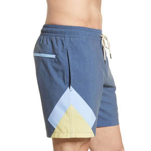 Shorts de bain pour hommes Bleu acier Motif en chevron Protection solaire UPF 50 Plus Séchage rapide Écologique Imperméable Shorts en toile - Product Image 4