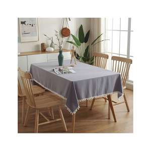 Point minimal 100% coton brodé glands nappe 120 GSM 4 places Jacquard Design inde décor ISO certifié prêt - Product Image 5