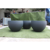 Set Pot Dekoratif Fiberglass Ukiran Tangan Merah Tua Mengkilap, Tahan Banting, Ringan, Untuk Penggunaan Dalam/Luar Ruangan, Rumah, Taman, Hotel, Mal