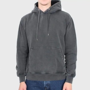 Sweat à capuche d'hiver personnalisé, respirant, effet usé et délavé au soleil, en polyester/coton épais, tissu French Terry délavé à l'acide - Product Image 4