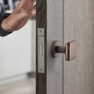 Goo-Ki MODERN DARK <strong>BROWN</strong> HIDDEN <strong>DOOR</strong> LOCK SQUARE ZINC ALLOY DESIGNER <strong>DOOR</strong> <strong>KNOB</strong> 2023 HANDLE - Product Image 2