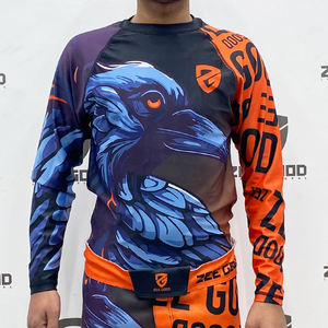 Alta calidad personalizado impreso hombres Rash Guard compresión MMA BJJ pantalones cortos Muay Thai Jiu Jitsu Kimono frente artes marciales estiramiento - Product Image 1