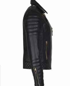 Veste en cuir de vache de style vintage 100% de haute qualité pour hommes, à col montant teint avec haut, fermeture à glissière de qualité supérieure, hiver - Product Image 5