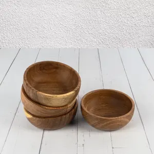 Bol en bois rond rustique avec grande capacité idéal pour les fruits légumes salade riz grain et décor - Product Image 4