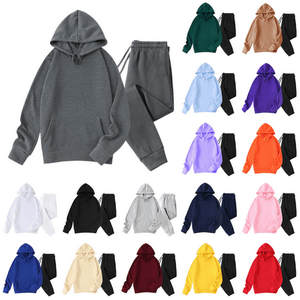 Conjunto de chándal con forro polar de 2 piezas de invierno de talla grande para mujer con Sudadera con capucha y pantalones de chándal para correr - Product Image 5