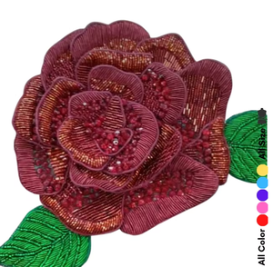 Parche de Bordado de Flores 3D Hecho a Mano con Pedrería para Vestido de Noche, Decoración de Vestido de Novia - Product Image 4