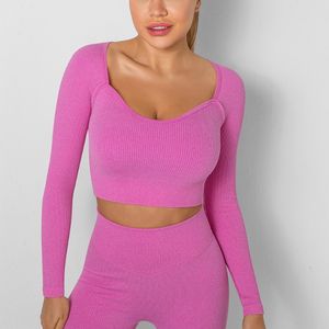 Certificated OEM ODM Seamless Sweat-Wicking <b>Top</b> <b>Long</b> <b>Sleeve</b> <b>Yoga</b> Wear - Product Image 1