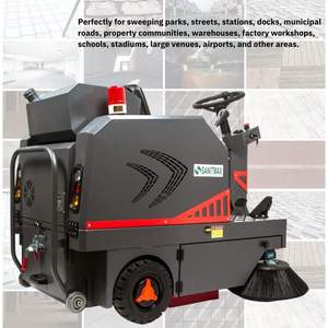 SANITMAX SM1250 + 49 "giostra da pavimento industriale batteria al litio 26 galloni pattumiera 2.5 ore di funzionamento continuo - Product Image 4