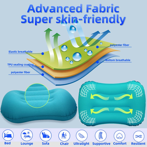 Woqi – petit oreiller carré en tissu floqué, oreiller gonflable de plage, de <span class=keywords><strong>Camping</strong></span>, de <span class=keywords><strong>piscine</strong></span>, oreiller Ultra doux et Durable - Product Image 4