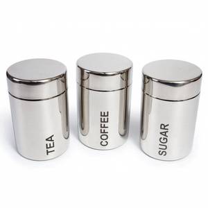 Ensemble de 4 boîtes martelées en acier inoxydable Boîtes de cuisine en acier inoxydable Ensemble de boîtes à thé en métal argenté fantaisie longue durée - Product Image 5