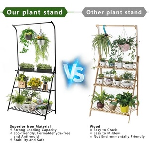 Soporte de 3 niveles para plantas al aire libre, soportes de 3 niveles de Metal para múltiples plantas, decoración de jardín, soporte para macetas, estante para plantas - Product Image 4