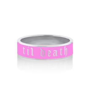 แหวนเงินสีชมพู Til Death Dainty วงแหวนสัญญาวงแหวนของขวัญ - Product Image 1