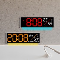 Reloj Digital LED Multifuncional Huayang con Luz de Fondo RGB, Doble Alarma, Temporizador, Temperatura, Fecha, Día de la Semana, para Pared o Mesa