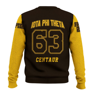 Iota Phi Theta Greek Apparel 1963 Chenille Letter Knit <b>Sweater</b> Acrylic Pullover Fraternity Winter Greek Clothing - Product Image 3