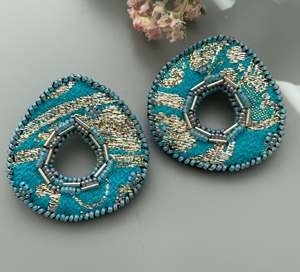 <b>Peacock</b> Hand Bead Embroidery Designs Custom Multi Beaded Earrings Women Festive Party <b>Jewelry</b> At Best Price Beaded Earrings - Product Image 3