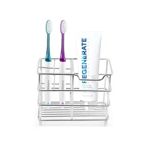 ที่ใส่แปรงสีฟันสำหรับห้องน้ำที่ใส่แปรงสีฟันสแตนเลสพร้อมช่องใส่ยาสีฟันไฟฟ้า5ช่อง
