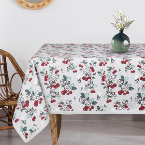 Nappe 100% coton blanche avec motifs imprimés multicolores Technique tissée 150x220 cms 180 Gsm d'Inde - Product Image 1