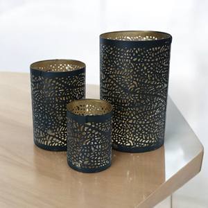 เชิงเทียนโลหะสีดำทอง งานฝีมือโรชาน ทำด้วยมือ เป็นมิตรกับสิ่งแวดล้อม สำหรับตกแต่งโต๊ะกลางบ้านในเทศกาลคริสต์มาส - Product Image 1