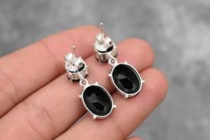 <b>Black</b> Onyx <b>Earrings</b> 925 Sterling Silver Handmade Gemstone Jewelry Elegant Gift <b>For</b> <b>Women</b> Her - Product Image 2