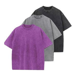 เสื้อผู้ชายสะพายไหล่ขนาดใหญ่พิเศษของผู้ชายเสื้อโอเวอร์ไซส์ซักได้เสื้อทีเชิ้ตทรงหลวมน้ำหนักมาก300 GSM - Product Image 1